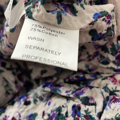 70/21 Off-Shoulder Floral Print Puff Sleeve Crop Top Size XS NEW