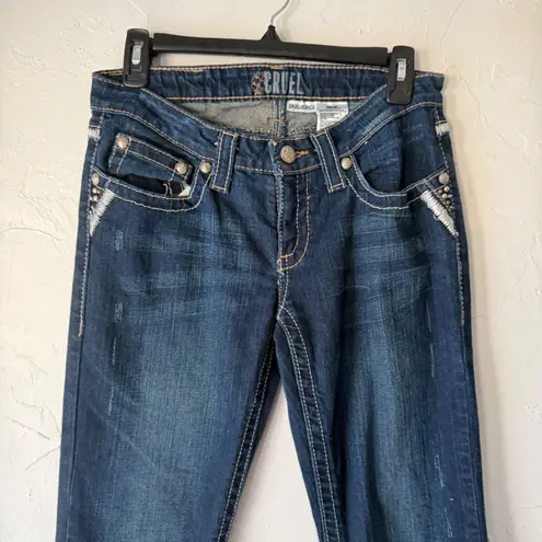 Cruel Girl Bianca Jeans Dark Wash Embellished Pockets Bootcut Western Women's 7R