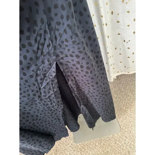 Khush Adhara Cheetah Print Deep V Neckline Front Tie Blouse Top Midi Dress L Size L