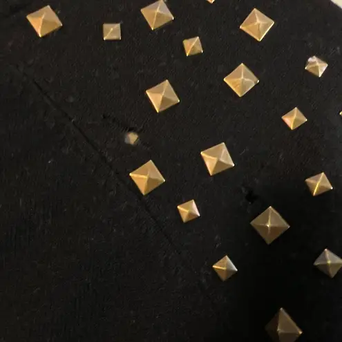 Chic Black Sweater with Gold Studs Size M