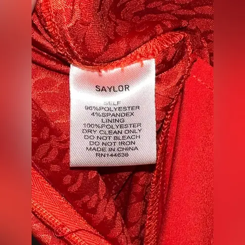 Saylor Red Orange Jacquard Jumpsuit Spaghetti Strap Wide Leg XS Formal Wedding