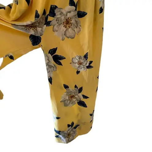 J.O.A. J by Jumpsuit Women Yellow  Blue Floral Bohemian Y2K Wide Leg Zipper Ruffles - Image 4