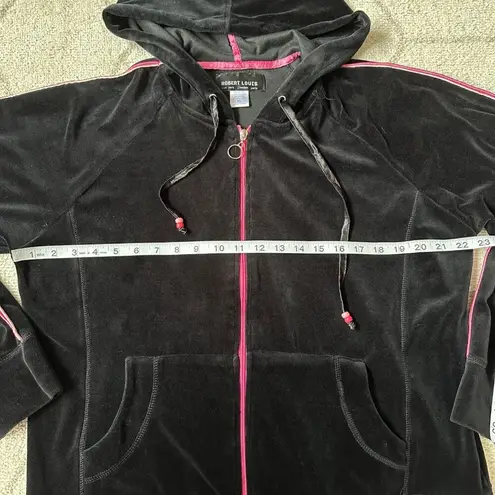 Robert Lewis Black Velour Hooded Track Suit Sz L/XL