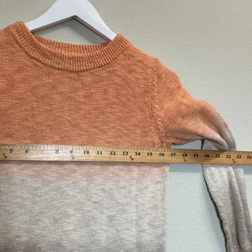 Faherty Muir Dip Dye Sweater Organic Cotton Ombre Size S Orange White Beige