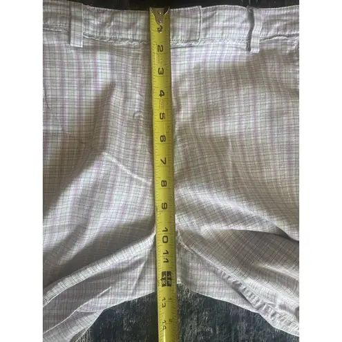 Lady Hagen Shorts Size 8 Plaid Mid Rise 10" Inseam Golf Light Purple & Green