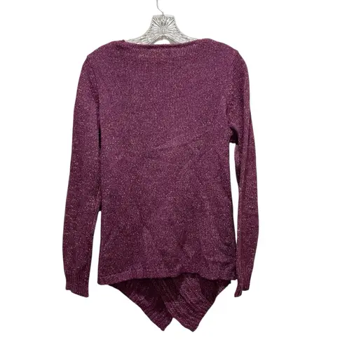 Ny Collection Purple Cable Knit Asymmetrical Hem Sweater Women’s Size Large NWT