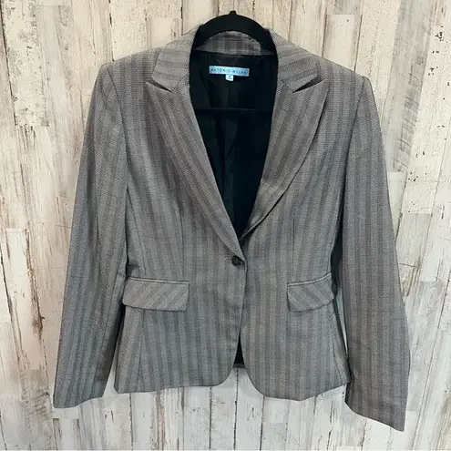 Antonio Melani  Stripe Houndstooth One Button Blazer Shoulder Pads