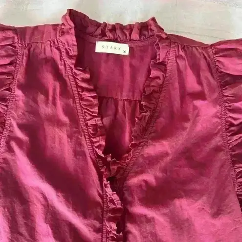 Stark X Anthropologie Women Sleeveless Ruffle Top Blouse Size XS Made in USA