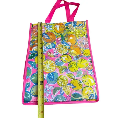 Lilly Pulitzer  Citrus Print‎ Tote Pink Yellow Green Reusable Shopping Market Bag