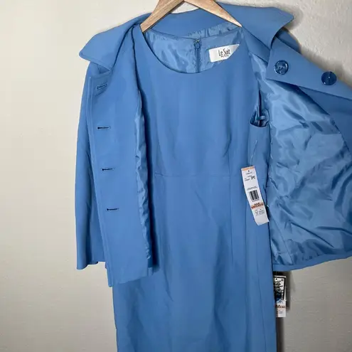 Le Suit Petite 2-Piece Pale Blue Dress Suit With Jacket Size 2P Womens Business