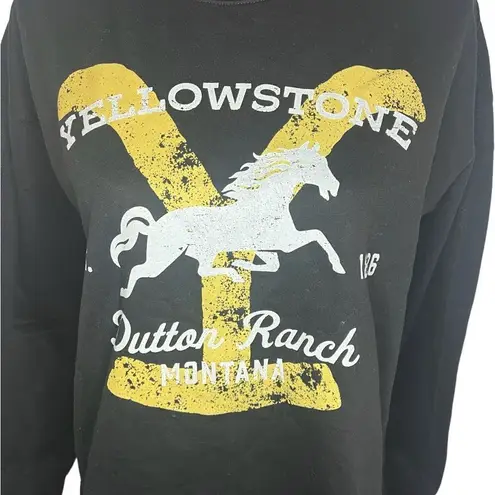 NWT YELLOWSTONE DUTTON RANCH TV SHOW SWEATER CROPPED WOMENS SIZE SMALL Black