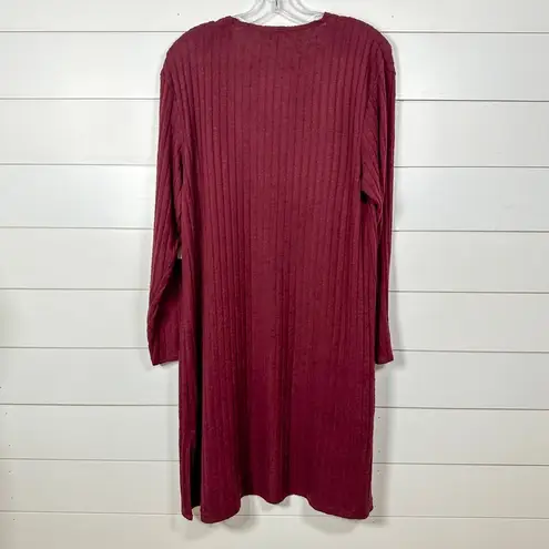 Nine West  Women’s Burgundy Rib Knit Duster Cardigan Sweater, NWT, Small MSRP $40