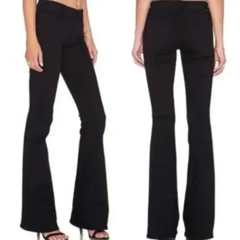 Mother Denim The Cruiser Flare Black Denim Jeans in Not Guilty Sz 26