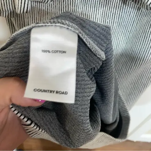 Country Road Black and White Stripes Midi Peplum Dress Size Small