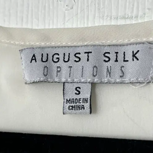 August Silk Options Lace Trim Embroidered Top - Size S