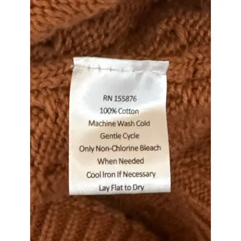 Spartina 449 Women's Brown Long Sleeve Cable Knit Crew Neck Sweater Top Size M