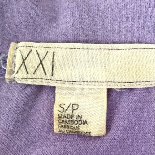 Xxi Small Purple Cotton blend Short Sleeve T-Shirt 22e