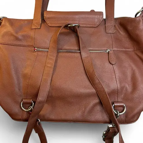 Lily Jade Madeline Chestnut Leather Diaper+ Accessory Bag Brown