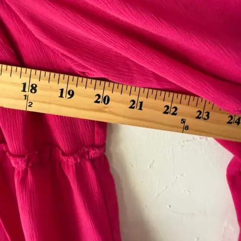 Andrée by Unit Fuchsia Boho Ruffle Tiered Peasant Blouse Size M