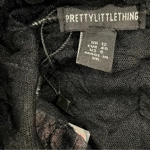 Pretty Little Thing 🍒NWT PRETTY LITTLE THINGS COWL NECK MESH MAXI BEACH DRESS SIZE 8🍒