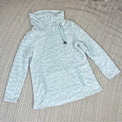 Soft Surroundings  Tanzania Animal Print‎ Fleece Pullover Top Green Small