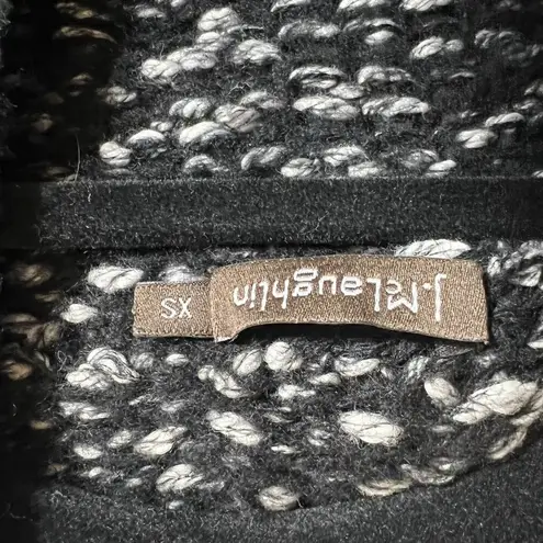 J. McLaughlin Sweater Women's Size XS Black White Marled Knit Long Cardigan Wool