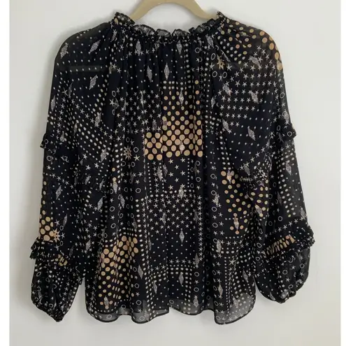 Current Air  Black and tan blouse size xs