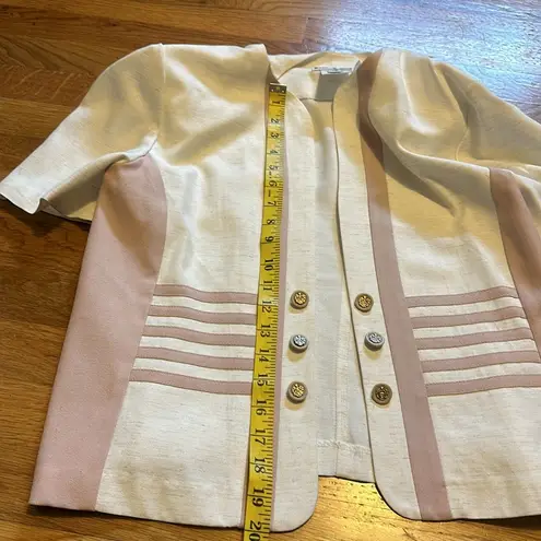 Perceptions Vintage Womens 12 Pink White Dress Jacket 2 piece Matching Set