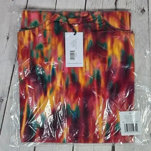 We Wore What Cut Out Midi Skirt Fire Tie Dye Spicy Orange M NWT
