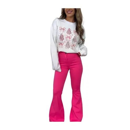 Flying Tomato 270.  Neon Pink Fiona Flare Pants | NWOT | Statement Wide Leg