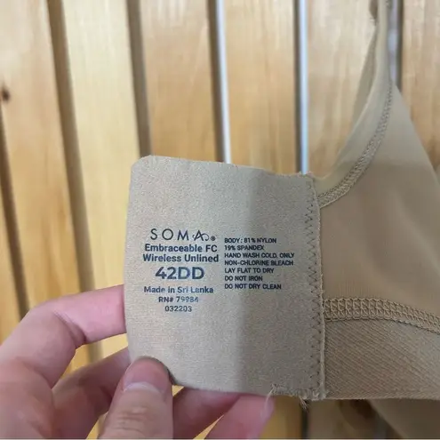 Soma Wireless Unlined Full Coverage Bra in Warm Amber Size 42DD