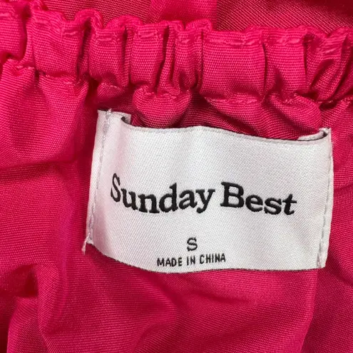 Sunday Best Martine Poplin Dress Womens Small Pink Fit & Flare #329