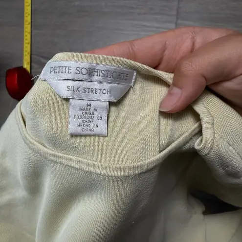 Petite Sophisticate butter yellow short sleeve tee top