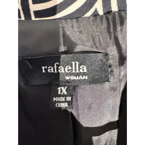 Rafaella Woman 1X Black & White Swirl Print Cotton