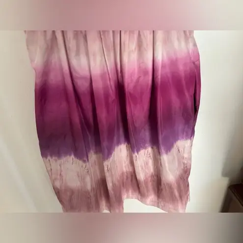 Adam Adam Lippes pink purple ombré dip dye v neck dress with pockets size 4