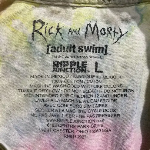 Ripple Junction Rick and Morty Wubba Lubba Dub Dub Tie Dye Cartoon Graphic Tee Size Large