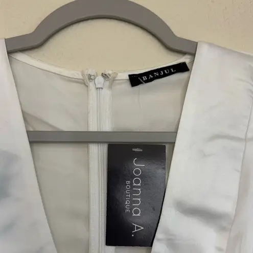 BANJUL Joanna A Bridal Boutique White Romper with Bell sleeves size S NWT