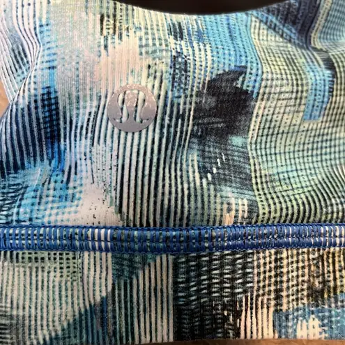 Lululemon  Time to Sweat Sports Bra Color: Sun Dazed Multi Blue Size 8 EUC