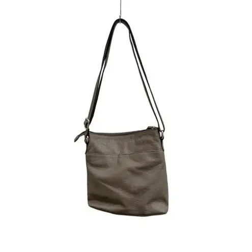 Giani Bernini Pebble Faux Leather Crossbody Bag Grey Multiple Compartments