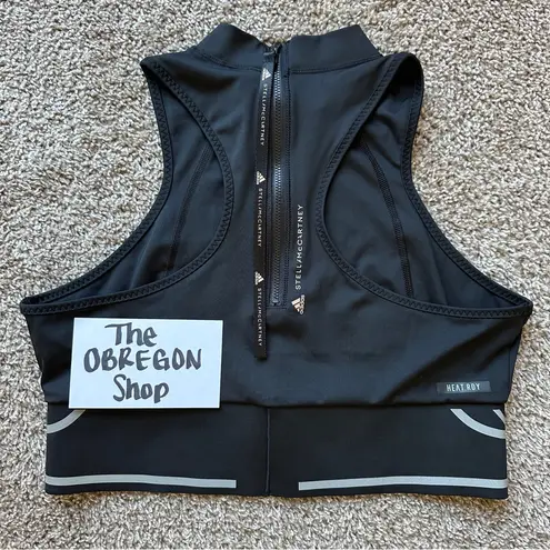 ADIDAS TRUEPACE HEAT RDY RUNNING HIGH NECK ZIP CROP TOP WOMENS SIZE XL BLACK NEW