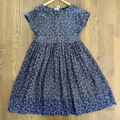 Comme des Garçons Tricot Comme des Garcons Short Sleeve Printed Dress in Indigo & White Size Small