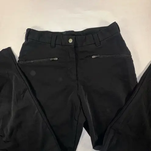 Moonstone Pants Womens Small Black Stretch Straight Leg Zip Ankles Performance