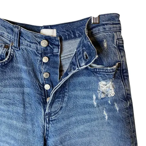 Boyish The Mikey Distressed Jean in Short Circuit High Rise Wide Leg size 25 Blue