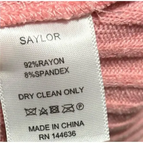 Saylor Womens Yelle Ribbed Pink Wrap Mini Dress Size M
