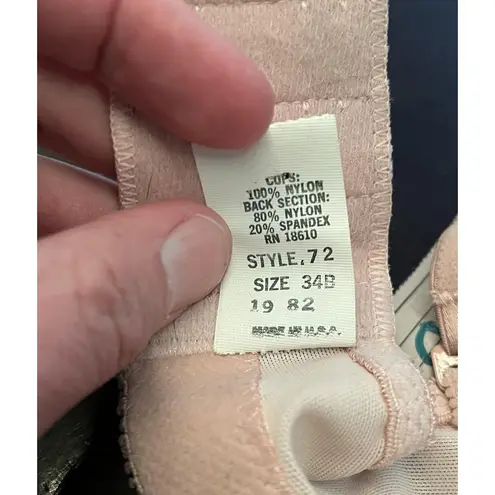 Vintage Mary Jane Bra Womens 34B Beige Style 72 Seamed Unlined Made USA 80s Size undefined