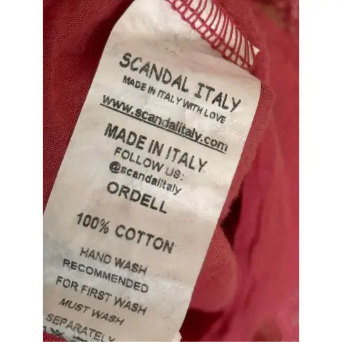 Sundance Scandal Italy Scarlet Pink Cotton Dress Large