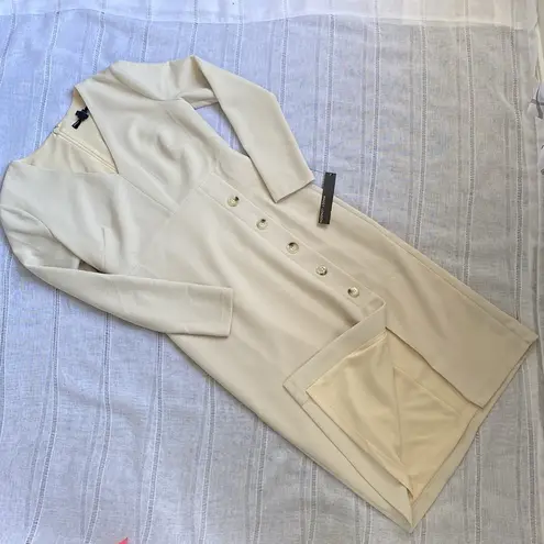 Maggy London Maggie London NWT cream structured midi dress.