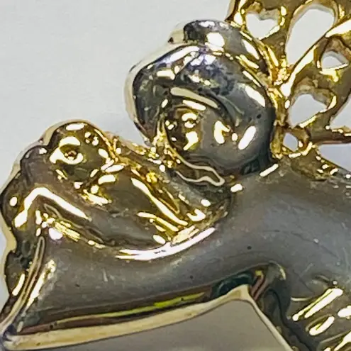 Mother Baby Angel "Mother" Pin Brooch Silver Gold Colors Wings with Hearts