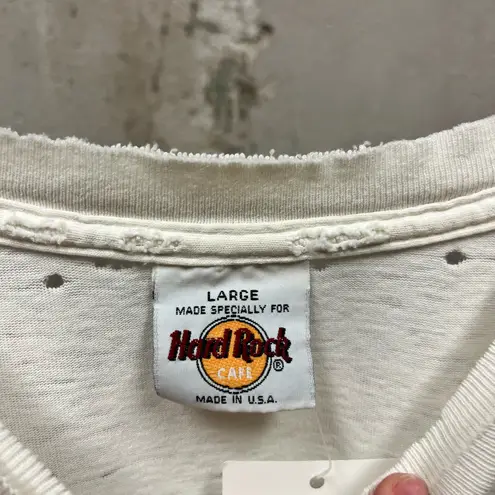 Hard Rock Cafe Vintage 1996 25 Years Thrashed Distressed Oversized T-Shirt Large