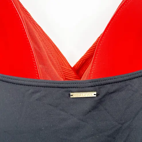 Sea Level Womens Beach Colorblock Crisscross Front One Piece Swimsuit Size 12 Orange